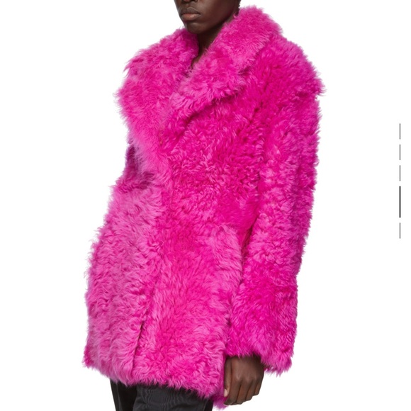 Off-White Pink Fur Kalgan Coat (new with tags). Size 38 - Picture 3 of 6